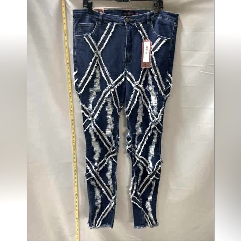 Purple Candy Ziggy Womens Blue Distressed 5-Pocke Denim Skinny Jeans Size 2X